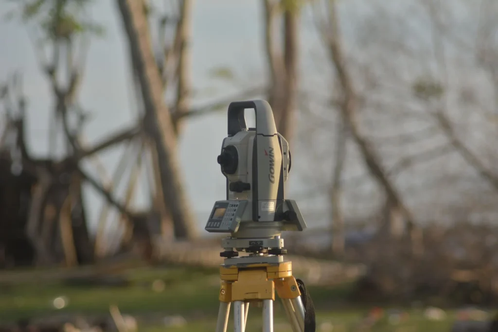 Land survey equipment used in land surveys